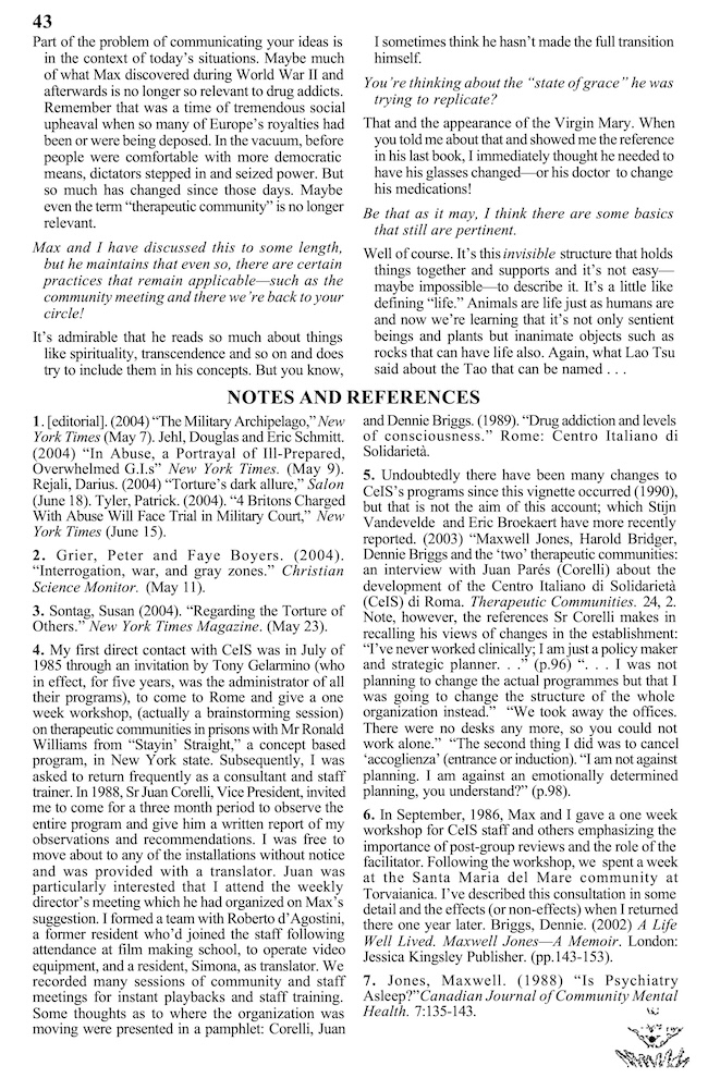 newsletter cutting: ‘Invisible Structures’ by Dennie Briggs, Joint Newsletter 11 (2004)