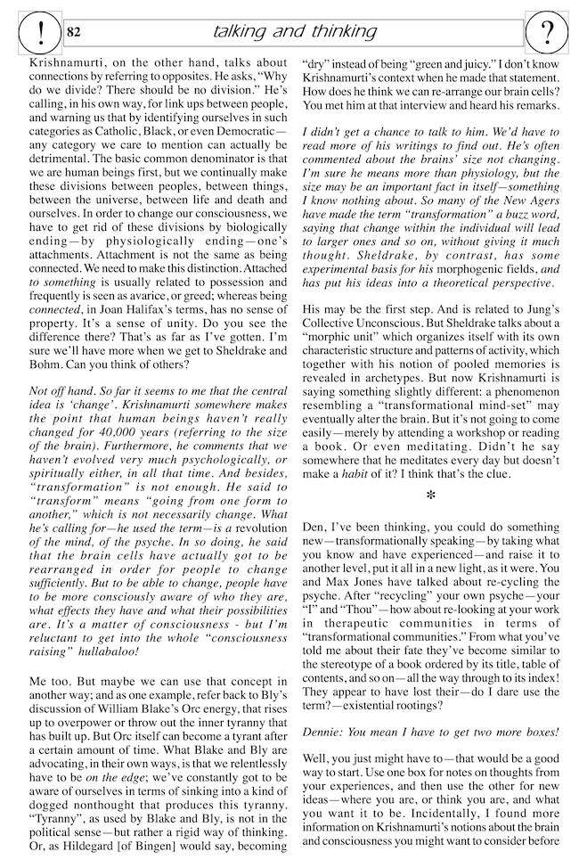 newsletter cutting: ‘Listening Appreciatively to the Silence’ by Dennie Briggs, Joint Newsletter 9 (2003)